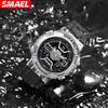 SMAEL Мужские часы 50 м водонепроницаемые спортивные кварцевые роскошные мужские часы брендовые секундомеры со светодиодной подсветкой 8067 мужские наручные часы