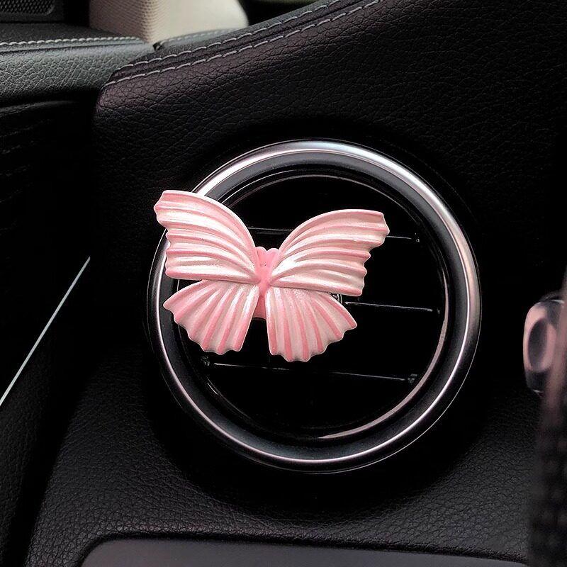 Niche Tulip Car Fragrance Diffuser Stone, Elegant Floral Car Air Vent Decoration Pendant, Butterfly Light Fragrance