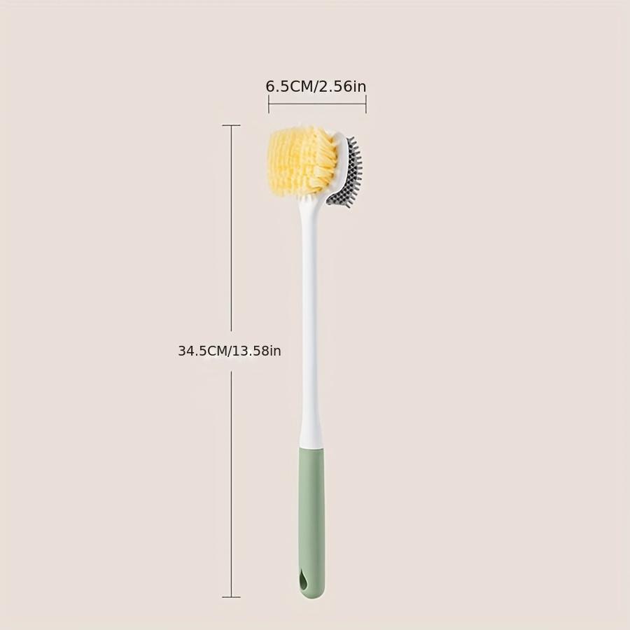 1 шт. Щетка для мытья ног с длинной ручкой для домашнего использования, идеально подходит для отшелушивания и чистки ног и спины в ванной комнате.