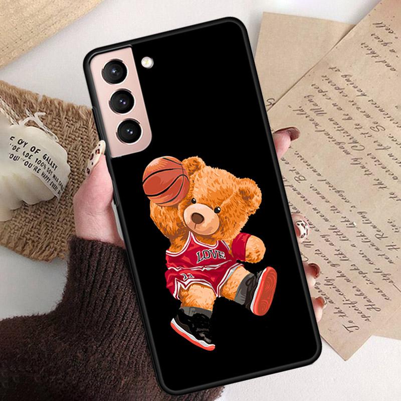 Phone Case for Samsung S26 S25 S24 S23 S22 Ultra S23 S22 S25 Plus S24 FE S26Edge Cartoon Teddy Bear Beer Phone Capa