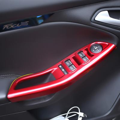 Для Ford Focus 3 4 Mk3 Mk4 2012-2018 стеклянный подъемник, кнопка включения, дверное окно, внутренняя панель, накладки, хромированная машина