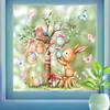 Easter Bunny Window Sticker Waterproof PVC Self-adhesive Home Office Living Room Colorful Egg Tree Rabbit Wall Art Decoration Decal