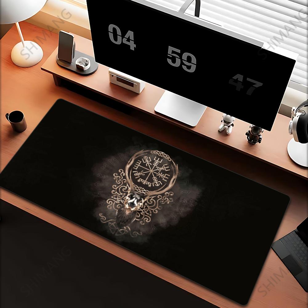 VikingVegvisir Logo Mousepad INS Tide Large Thickened Mouse Pad Oversized Gaming Keyboard Notebook Table Mat for PC Computer