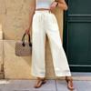 Весна/Лето Новый Стиль Однотонные Прямые Эластичная Талия Повседневные Брюки для Женщин