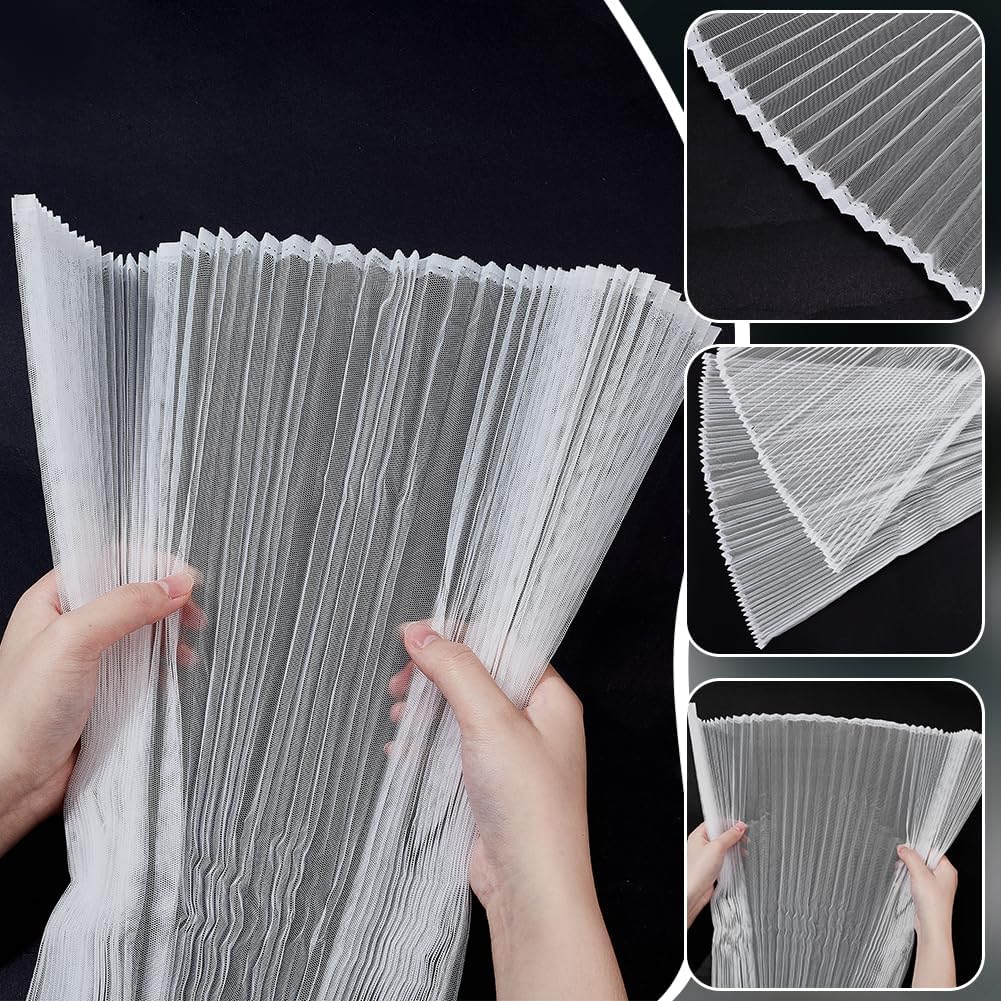 WADORN 1 ярд кружевных оборок, 57,1" шириной, плиссированная кружевная ткань, отделка, органза, шифон, тюль, кайма, органза, оборки, аппликация, отделка, шитье, рукоделие