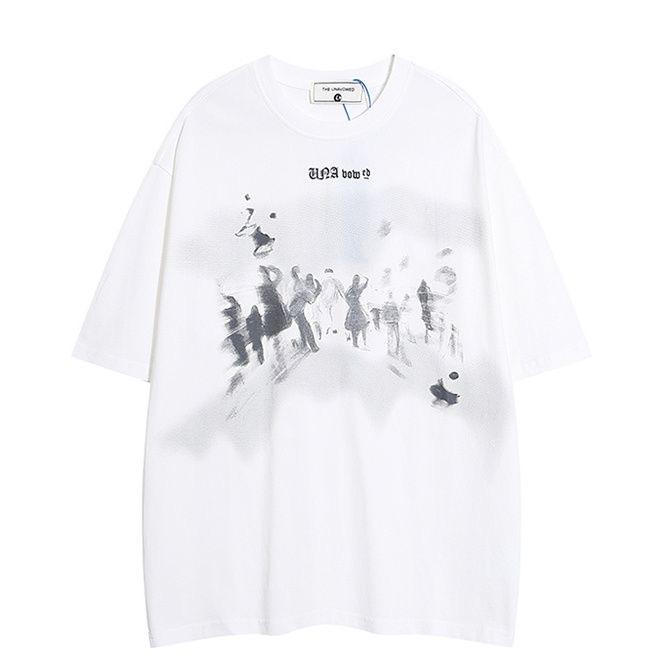 Streetwear Танцующие Тени Графическая Футболка Хлопковая Футболка Унисекс Топы Футболки Летняя Футболка с Коротким Рукавом