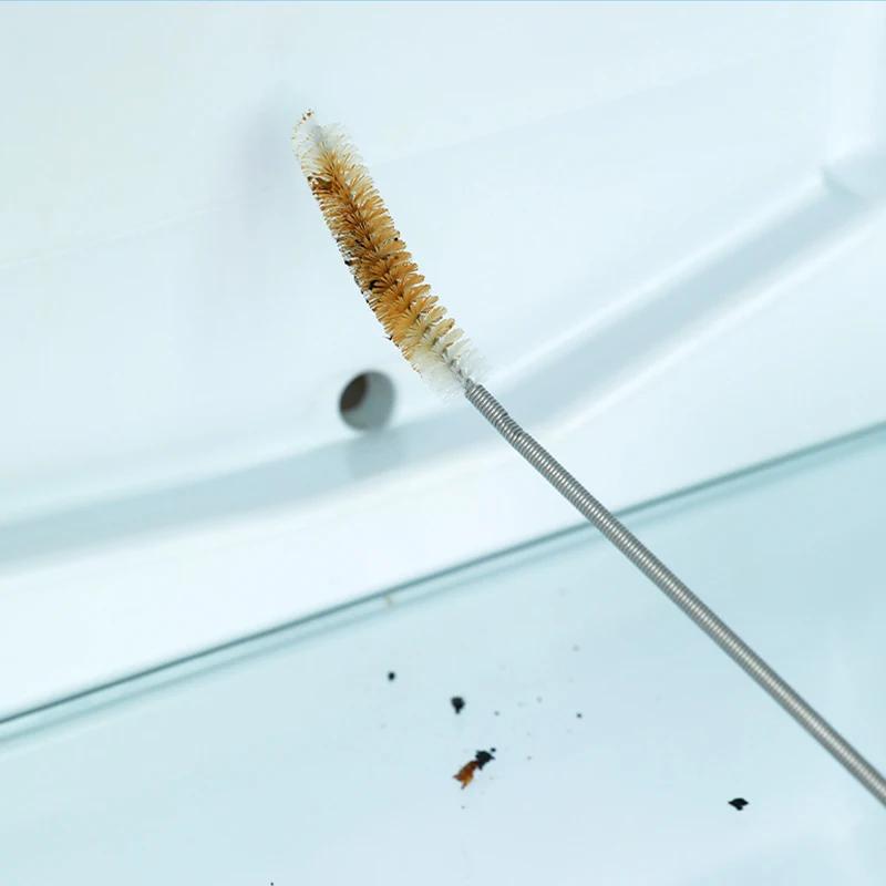 Очиститель холодильника, спиральная щетка для чистки труб из нержавеющей стали, гибкая трубка для мытья, товары для дома