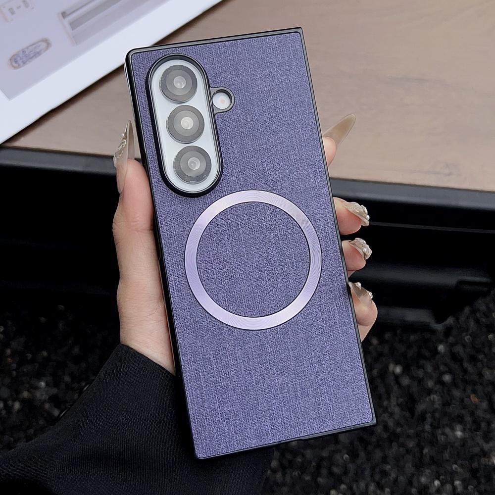 Чехол для Samsung Galaxy Z Fold 7 6 5 4 3 с поддержкой Magsafe, тканевый, с магнитной беспроводной зарядкой, для Galaxy Z Fold7 Fold6 5G