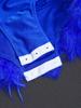 Girls Performance Leotard Halter Sleeveless Cutout Back with Feather Skirt Latin Dancewear