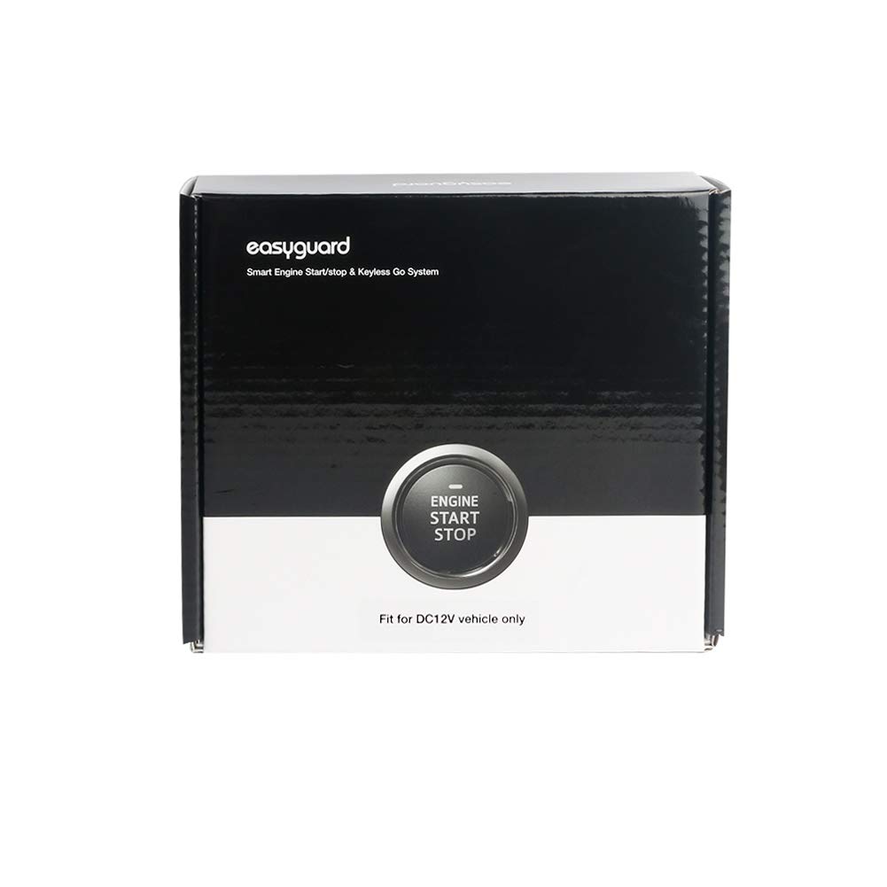 EASYGUARD Ec004 Умная RFID Автосигнализация с Кнопкой Запуска Двигателя и Системой Бесключевого Доступа, Совместимая с Большинством Автомобилей 12В Постоянного Тока,