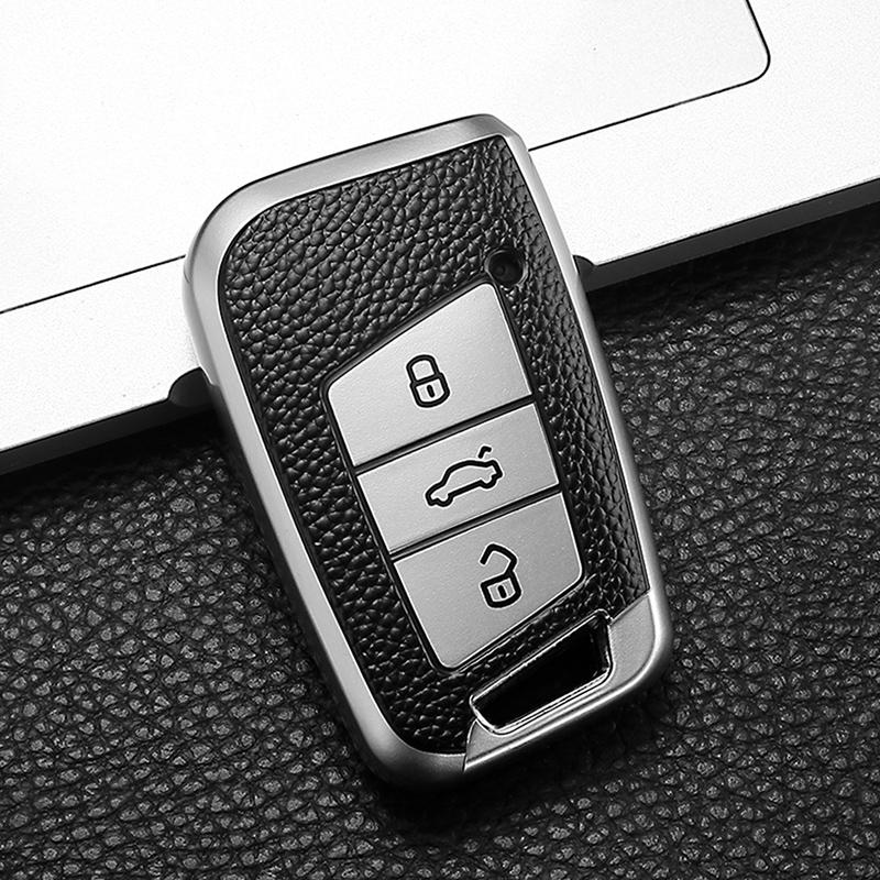 Leather Style Car Remote Key Case Cover Shell For Volkswagen VW Tiguan MK2 Magotan Passat B8 CC For Skoda Superb A7 Accessories