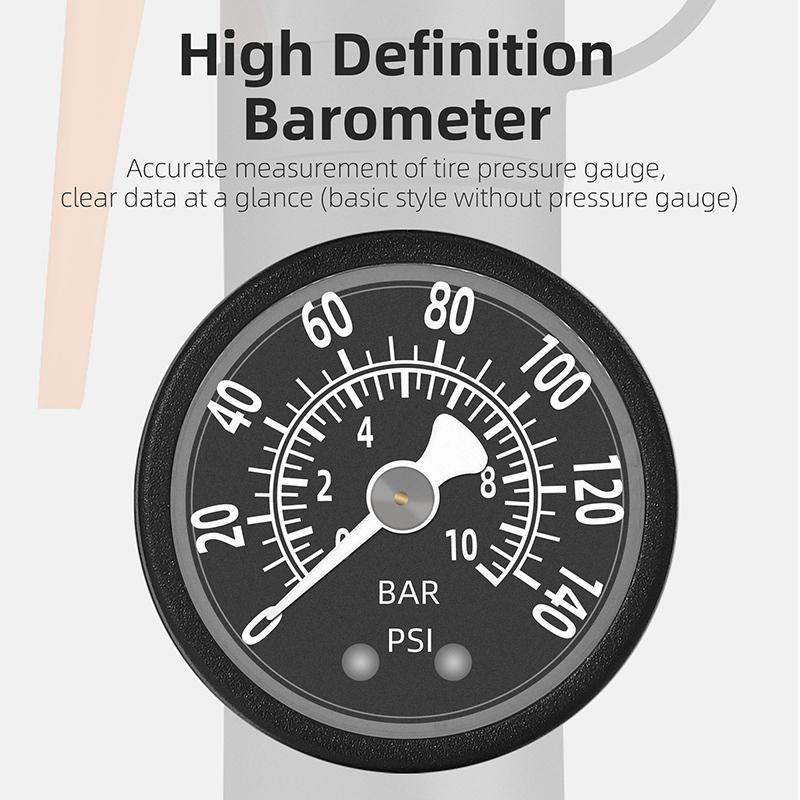 WEST BIKING Portable Bicycle Air Pump With Precise Gauge 120PSI Aluminum Alloy Hand Pump Schrader Presta Valve Tire Inflator