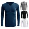 Мужская футболка с V-образным вырезом, длинный рукав, спортивный топ для отдыха, повседневная облегающая рубашка для повседневной носки весной и осенью