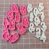 Silicone Molds Bowknot Number Molds Handmade Baking Molds Epoxy Resin Mold Birthday Candle Castings Molds Craft Supplies