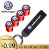 Для VOLKSWAGEN VW Автомобильные Колпачки Клапанов Колес С Чехлом Брелок-Кольцо для Ключей из Замши Для Volkswagen GTI Golf Tiguan Jetta Transpo