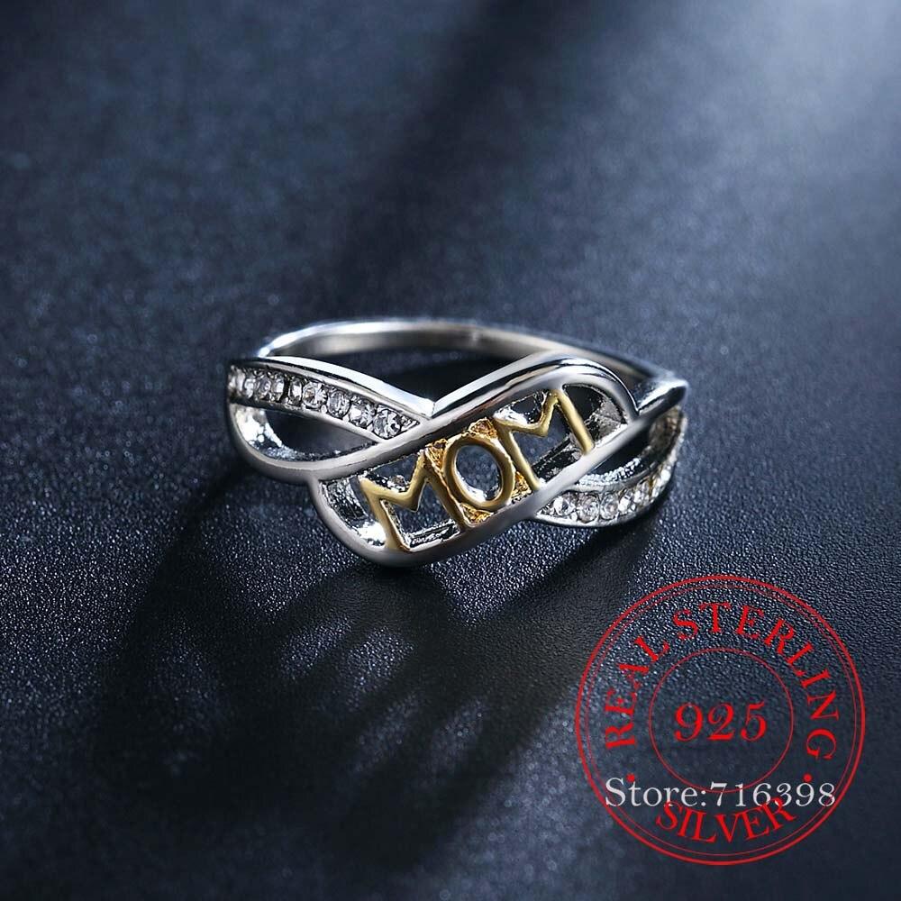 Ювелирные изделия из стерлингового серебра 925 пробы, 100%, винтажные серебряные кольца с кристаллами для мамы, подарок на день матери для женщин