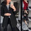 Women Leisure Time Fashion Side Zipper Plush Loose Coat Hooded Jacket Sweater