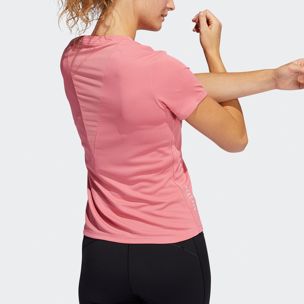Adidas Спортивная футболка Heatrdy Focus для тренировок высокой интенсивности с короткими рукавами, женские топы, шокирующий розовый H20745