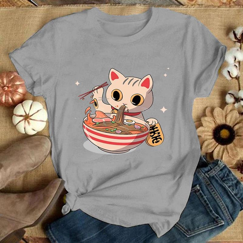 (Premium T-shirt)New Funny Cat T Shirt Short Sleeve O Neck Summer Casual Letter Printing T-Shirt Top Tee(Ship Within 24 Hours)