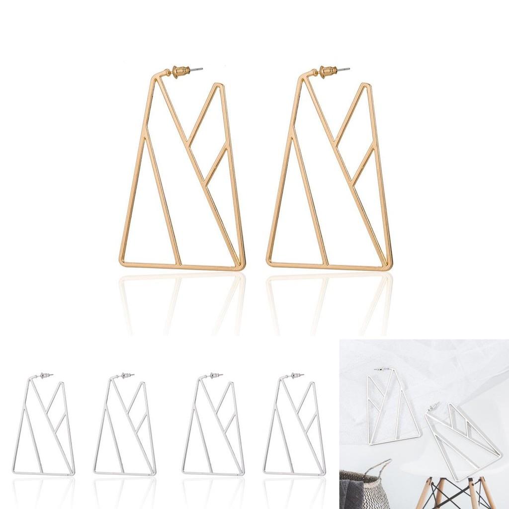 Трендовые геометрические серьги из сплава для женщин Модная уличная бижутерия