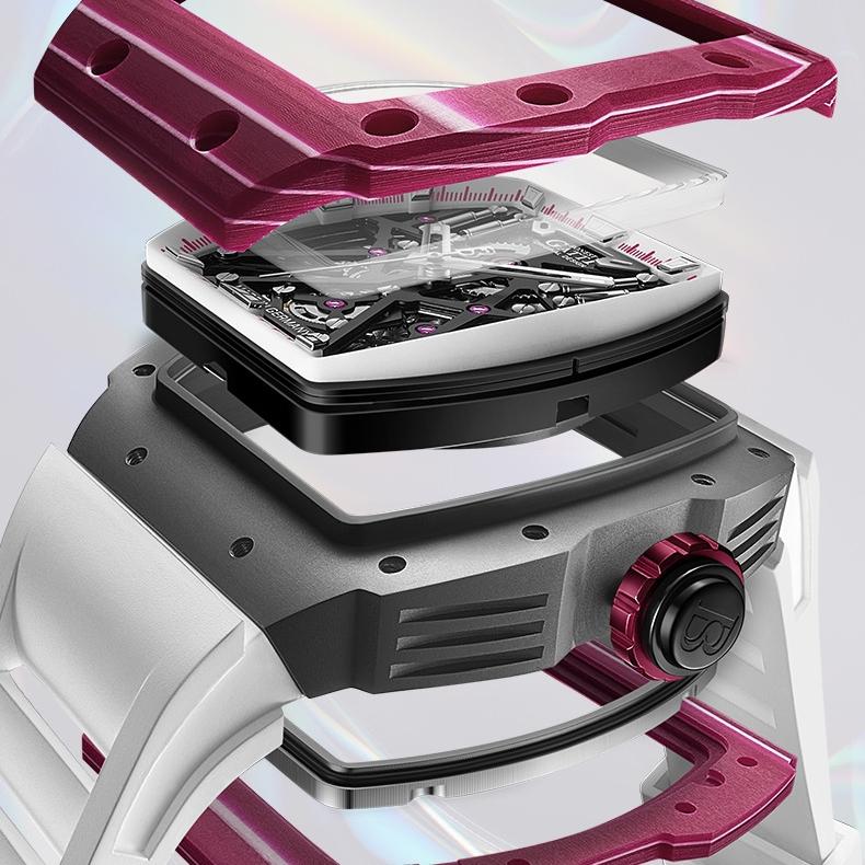 Мужские механические часы Bonest Gatti из светящегося углеродного волокна