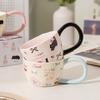 Милая кошачья керамическая кружка, креативная ручная кофейная чашка для воды для девочек, на день рождения, подарок, офисная чашка для завтрака