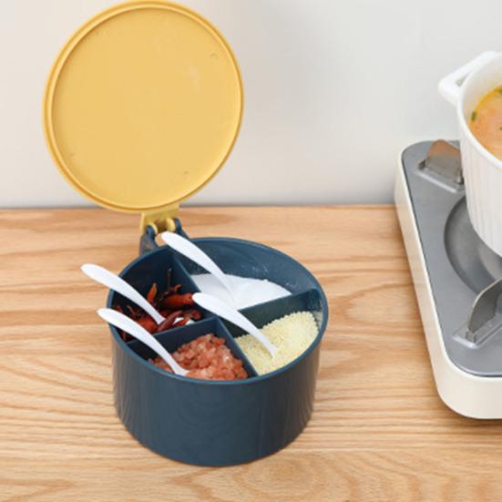 Крышка в скандинавском стиле с 4 отделениями, простая в использовании, удобная коробка для приправ, без запаха, товары для дома.