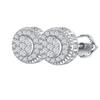 Moissanite Earrings Screwback Round 925 Sterling Silver Hip Hop Stud Earring