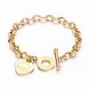 Stainless Steel Love Heart Bracelets for Women Party Gift Fashion Joyas De Chain Charm Bracelets Jewelry