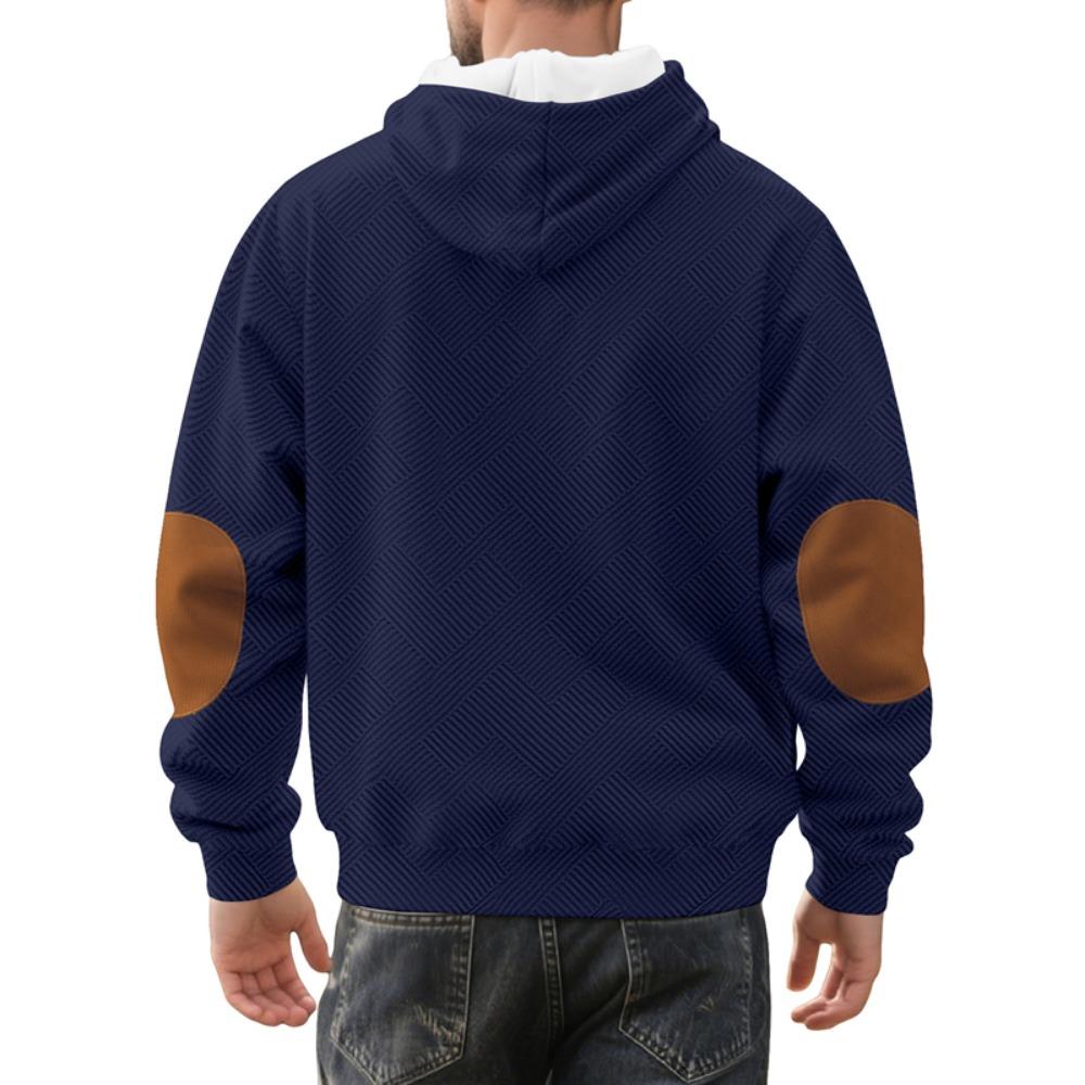 New Mens Fashion Pullover Hooded Long Sleeve Drawstring Button Sweatshirt Streetwear Texture Athletic Hiking Outdoor Jackets