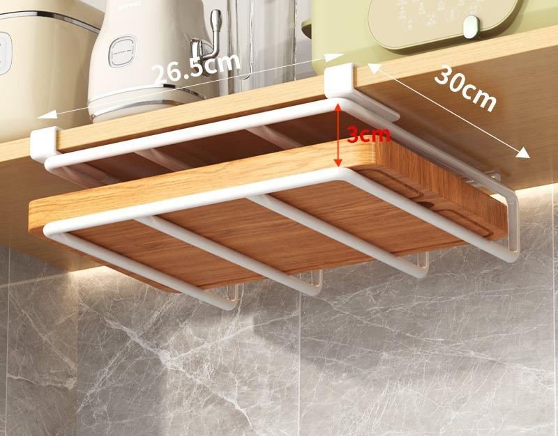 Kitchen Non-punching Multi-functional Pot Lid Cutting Board Placement Storage Rack Cabinet Hanging Cabinet Lower Hanger