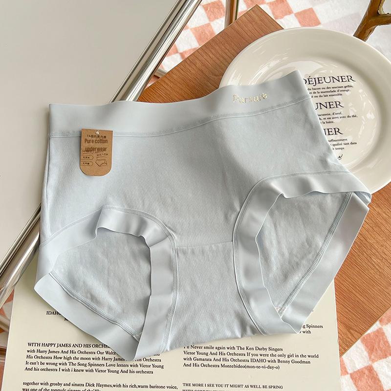 Женское нижнее белье из чистого хлопка категории А — антибактериальное, со средней/высокой талией, бесшовное и удобное, облегающее бедра