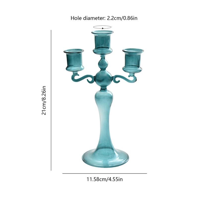 3 Heads Decorative Candle Holders Colorful Glass Flower Vase for Home Decoration Wedding Decoration Centerpieces Candlestic