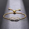 Huitan Fashion Gold Color Box Chain Bracelet для женщин, модные яркие циркониевые украшения для рук для помолвки, изысканные аксессуары