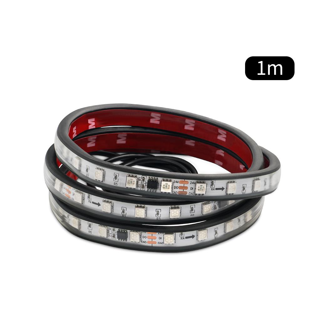 Светодиодные ДХО для грузовиков, Предупреждающий свет, RGB, Цветные, Гибкие, Стример, 1 м, 1,5 м, 2 м, Световая панель, Атмосферная лампа с пультом 24 В