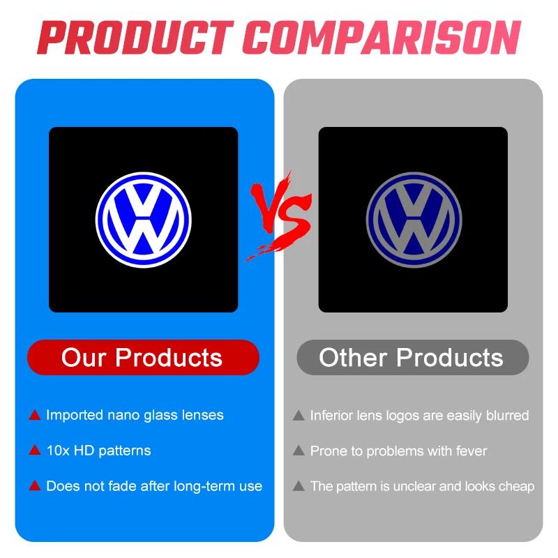 2026 Hot For VW VOLKSWAGEN LED Car Door Welcome Logo Projector Ghost Shadow Light For VW Volkswagen Tiguan MK1 MK2 Sagitar Passa