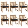 Day and Night - Day and Night Garden Chairs 6 Pcs Solid Teak Wood Cushions Black