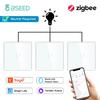 BSEED Zigbee 1-клавишный 3-позиционный сенсорный выключатель Лестничный настенный выключатель Tuya Smart Life Aliexa Alice Управление приложением Панель из хрустального стекла 10А