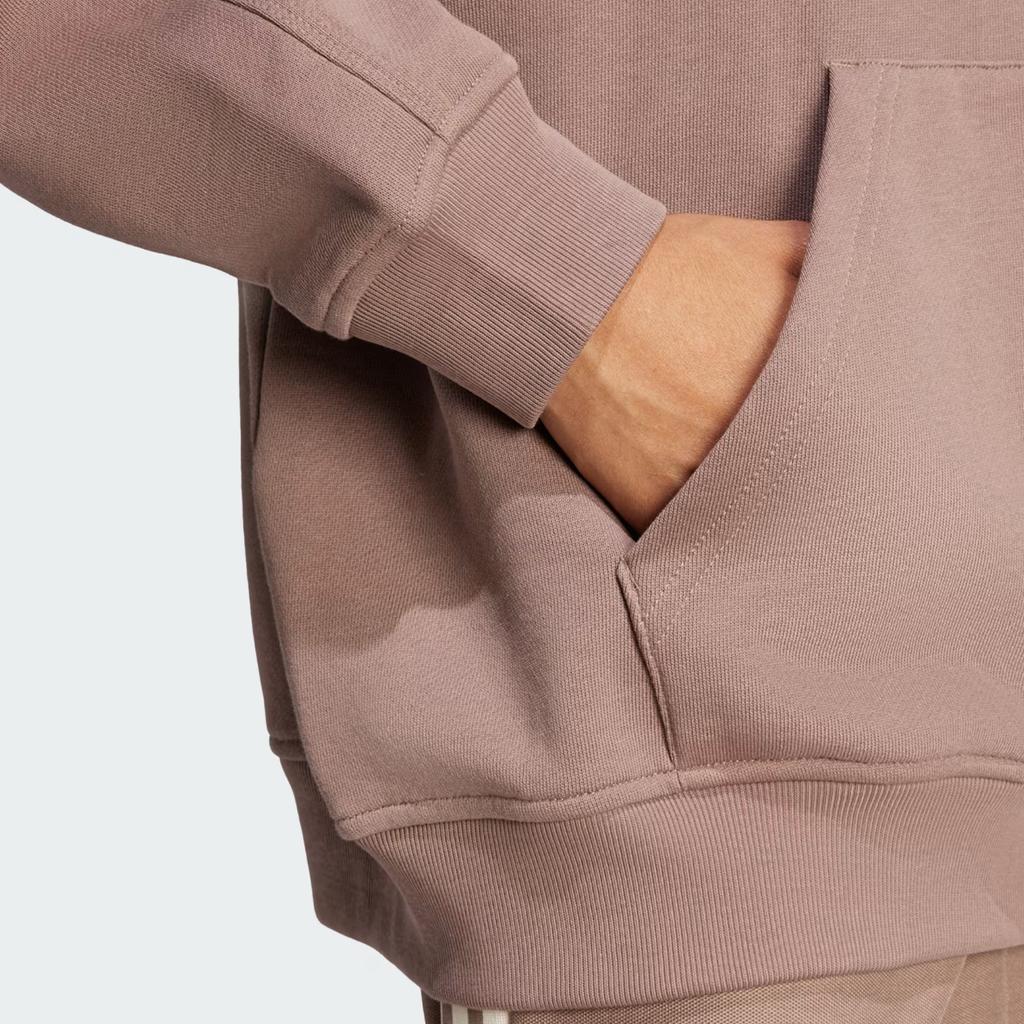 Adidas Оригинальный свитшот оверсайз с капюшоном, длинным рукавом и карманом для женщин, коричневый JC8981