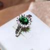 Exquisite Green Zircon Ring for Women's Party Jewelry Shiny AAAA Zircon Ring Wedding Bridal Jewelry Engagement Ring