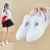 Весенняя белая обувь, новый стиль женских кроссовок на толстой подошве и высокой платформе, спортивная обувь, повседневная обувь