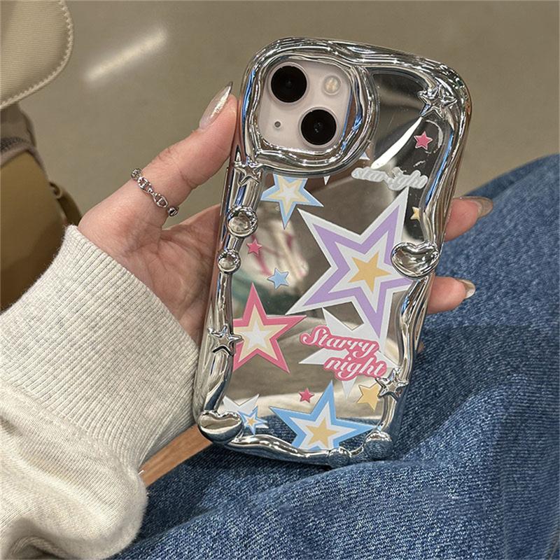 Корейский милый чехол для телефона Y2k Star Cloud Moon для Iphone 14 13 12 11 Pro Max Lovely Love Heart глянцевый противоударный мягкий чехол Funda
