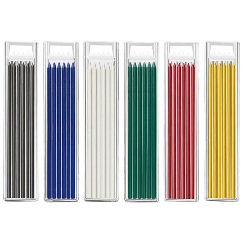 6Pieces 2.8mm Pencil Refills Mechanical Pencil Refills For Woodworking Deep Hole Marking Scribing Carpentry Project