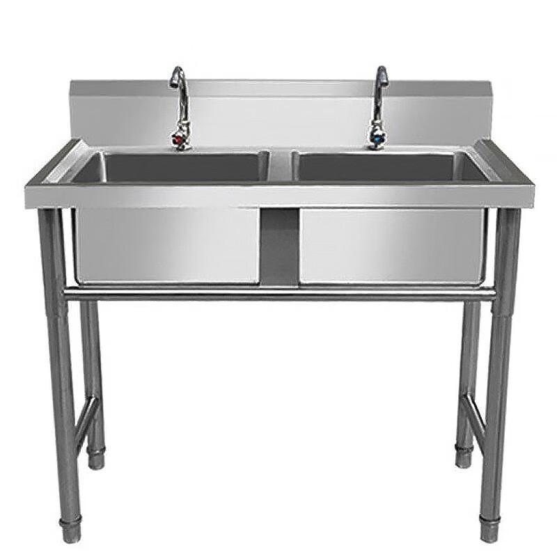 Hysdic Commercial Stainless Steel Double Basin Sink
