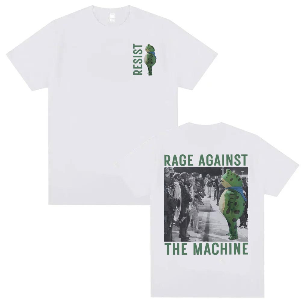Rage Against The Machine Portland Frog T Shirt Funny Meme Tshirts Men Women Summer Cotton Loose Short Sleeve Tshirt Streetwear