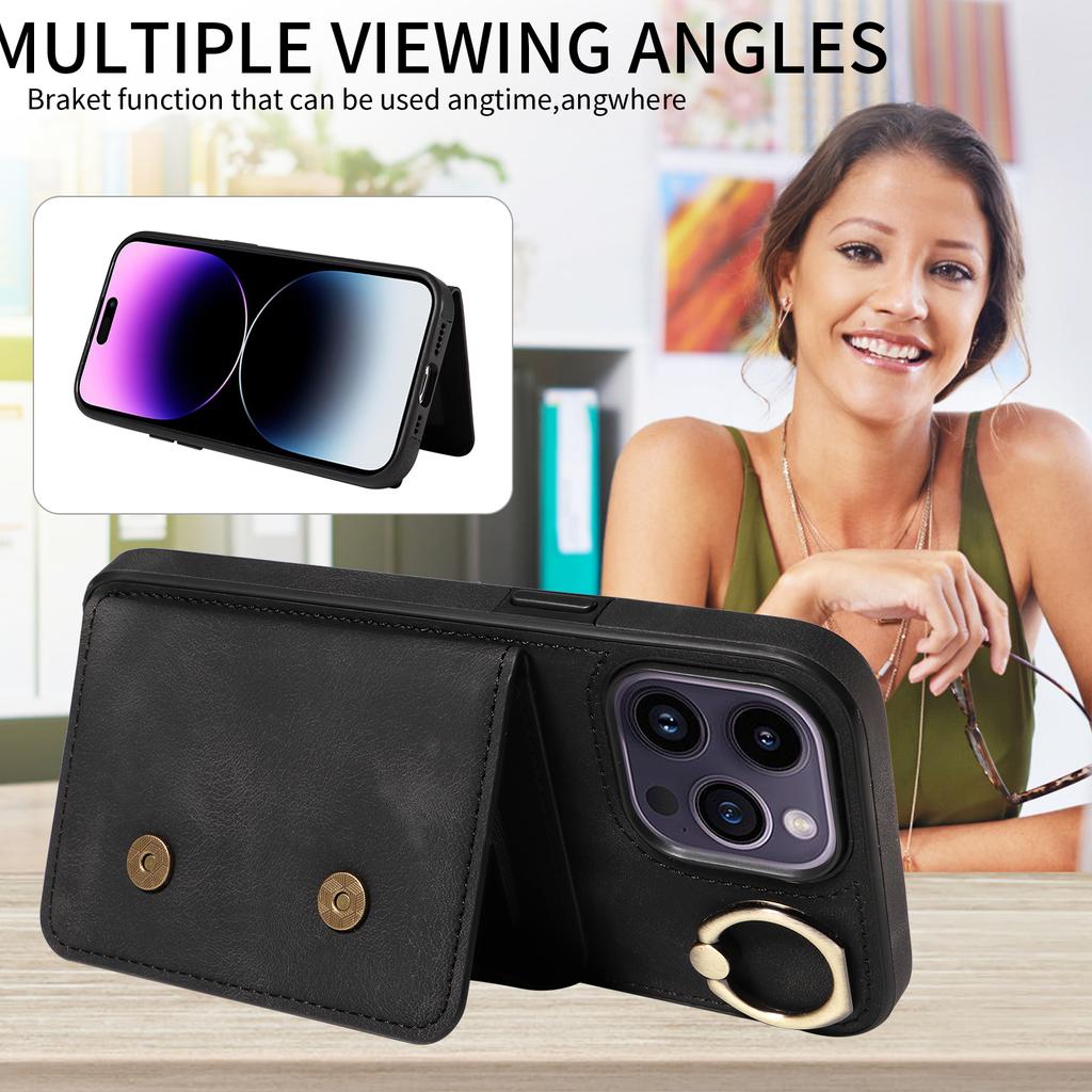 Чехол-держатель для карт с кольцом и слотами для телефона для iPhone 14 серии. Для iPhone 14, iPhone 14 Plus, iPhone 14 Pro, iPhone 14 Pro Max