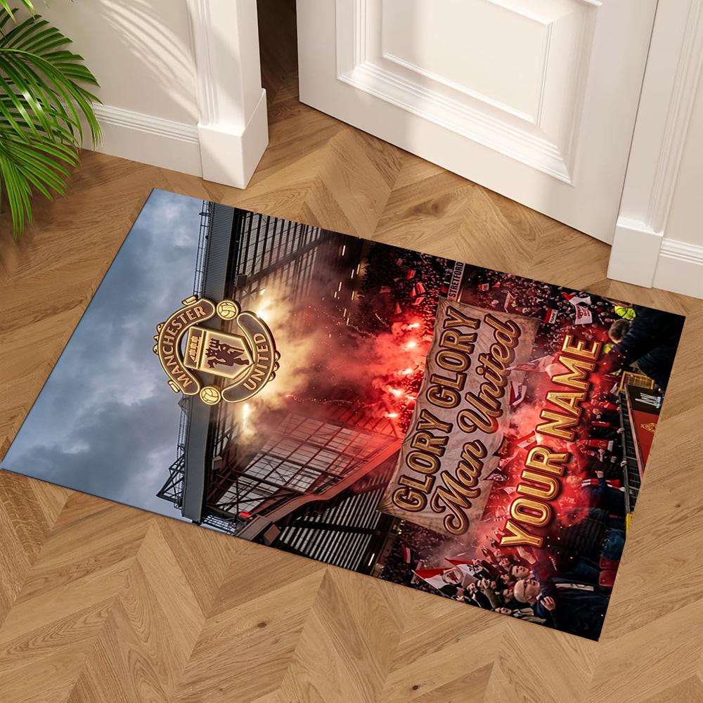 Manchester Personalized Text Carpet Suitable for Entryway Kitchen Playrooms Outdoor Anti-slip Rug Decorate Offices Best for Christmas