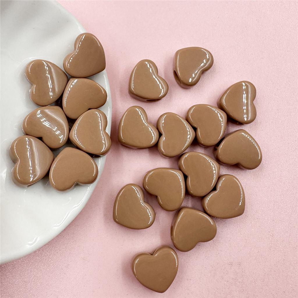 Креативные аксессуары в форме сердца, граненые подвески, материалы для браслетов, сережек, ювелирных изделий, 20 шт., макароны, цветные акрилы, своими руками, 11,7*13,5 мм, свободные бусины