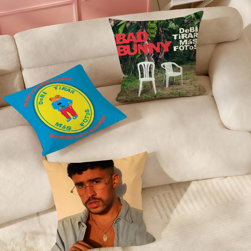 Рэпер B-Bad B-Bunny Деби Тирар Мас Фотос Подушка Наволочка Офисные Подушки Подходят Для Дивана Машины Спальни Декоративная Наволочка