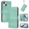 For iPhone 15 Cases Wallet Stand Retro Texture Leather Phone Cover with Lanyard